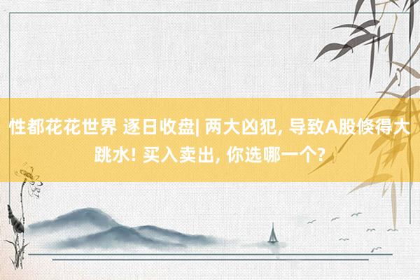 性都花花世界 逐日收盘| 两大凶犯， 导致A股倏得大跳水! 买入卖出， 你选哪一个?