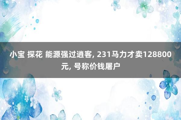 小宝 探花 能源强过逍客， 231马力才卖128800元， 号称价钱屠户